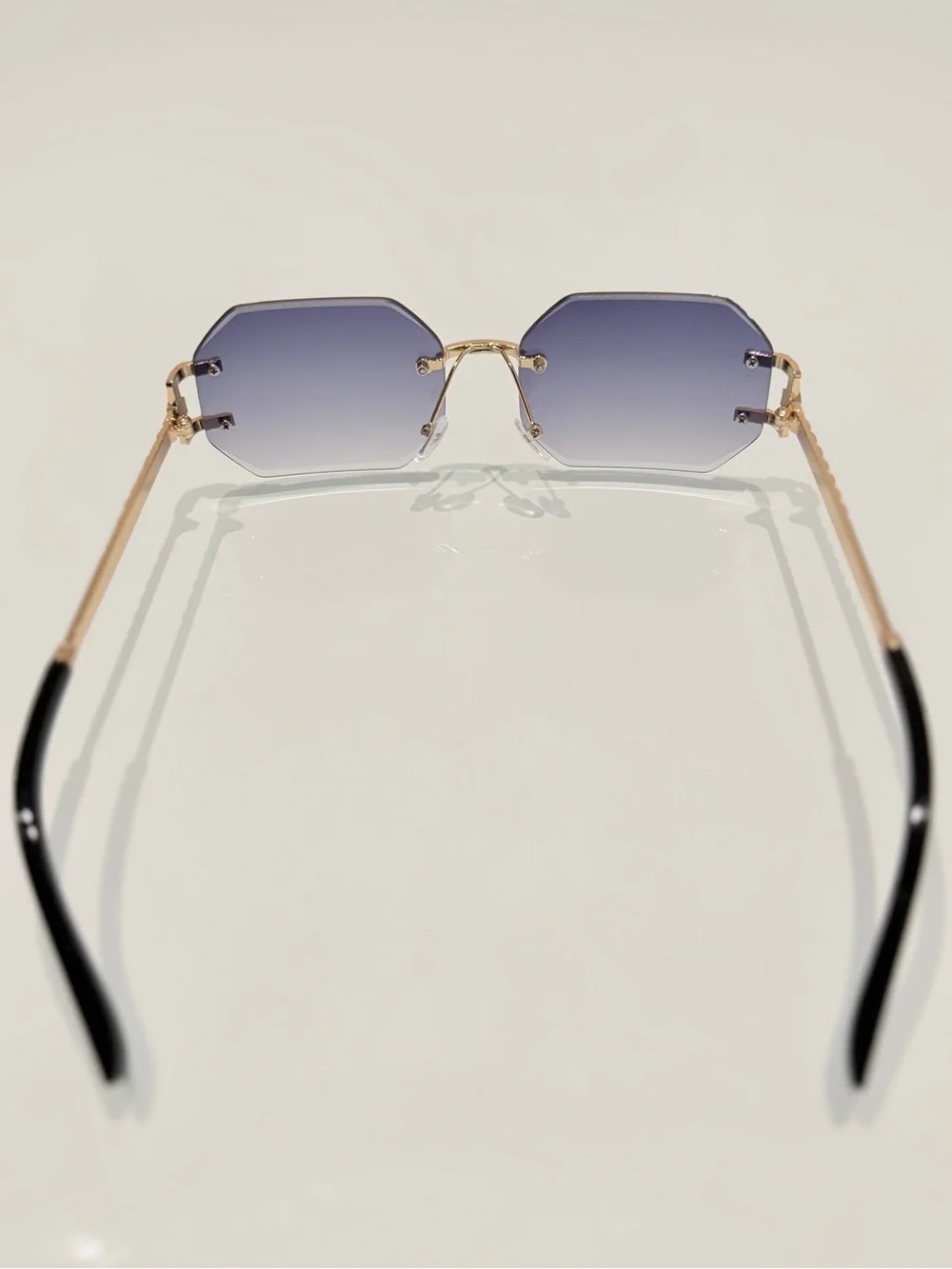 RARRI Rimless Octagon Gradient Purple Sunglasses - Theframebar